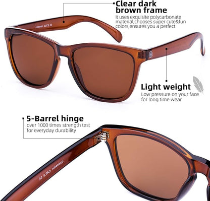 COLOSSEIN Sunglasses Womens,Classic Square Frame UV400 Mirrored Lens,Sunglasses Fit For Beach,Vacation,Driving
