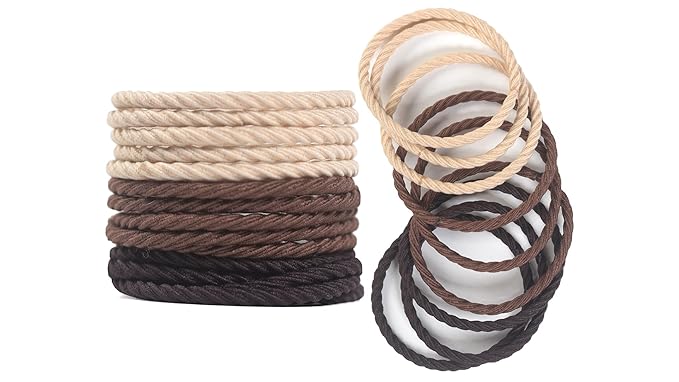 No Damage Soft Polyester Hair Ties, No Tug Scrunchies Hair Bands with Strong Elasticity - Multi-color, 50 Pieces