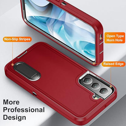 for Samsung Galaxy S22 Plus Case Galaxy S22+ Case with Kickstand Case 3-Layer Military Grade Protective Case Cover Silicone Rugged Shockproof for Galaxy S22 Plus S22+ Phone Case Red+Black