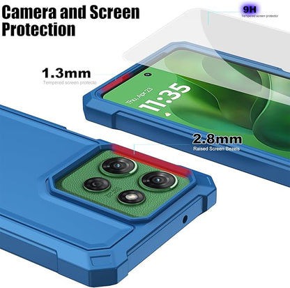 Ailiber for Motorola Moto G Stylus 5G 2025 Cell Phone Case, Moto G Stylus 2025 Screen Protector, Dual Layer Protective, Shockproof Corner TPU Bumper, Slim Silicone Heavy Duty Cell Phone Cover-Blue