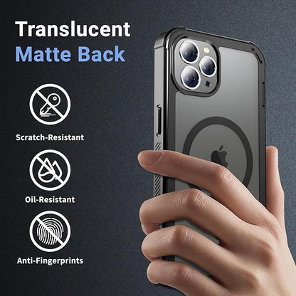 for iPhone 12 Pro Max case, [Compatible with MagSafe][Military Grade Drop Protection][Heavy Duty Protection][Non-Slip][Shockproof] with 2-Layer Durable Bumper Phone Case 6.7''-Black