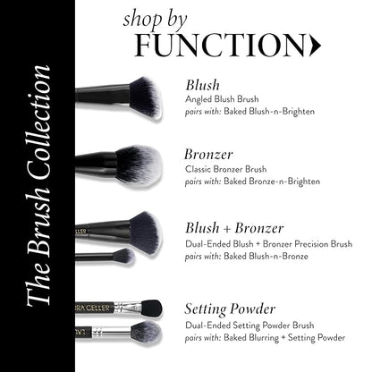 LAURA GELLER NEW YORK Angled Blush Brush with Black Wooden Handle & Dense Bristles for Makeup Application