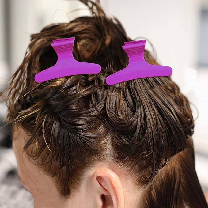 Ondder Purple Butterfly Hair Clips for Styling Sectioning Pro Salon Butterfly Plastic Claw Clips Hair Styling Clip Barber Clips for Cutting, Coloring Hair, Hair Accessories for Women Girls