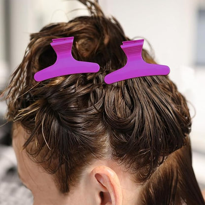 Ondder Purple Butterfly Hair Clips for Styling Sectioning Pro Salon Butterfly Plastic Claw Clips Hair Styling Clip Barber Clips for Cutting, Coloring Hair, Hair Accessories for Women Girls