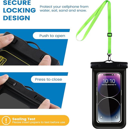 2 Pack Waterproof Phone Pouch, Universal Waterproof Phone Case with Lanyard for iPhone 15/14/13/12/12 Pro Max/Galaxy 21 up to 7.5", IPX8 Waterproof Case Cellphone Dry Bag for Beach Swimming Travel