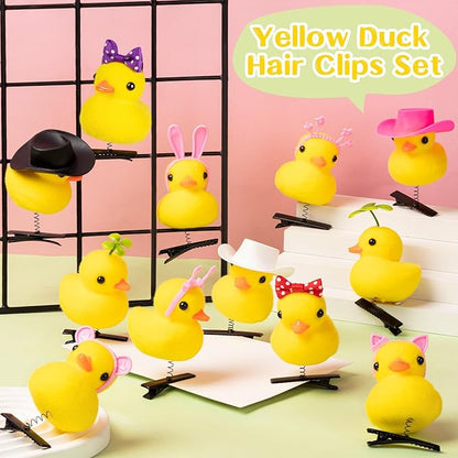 12 Pcs Duck Hair Clips, Yellow Duck Hairpin Set, Cute Duck Hair Accessories for School Home Party Props
