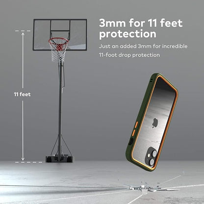 RhinoShield Bumper Case Compatible with [iPhone 12 Mini] | CrashGuard NX - Shock Absorbent Slim Design Protective Cover 3.5M / 11ft Drop Protection - Blush Pink