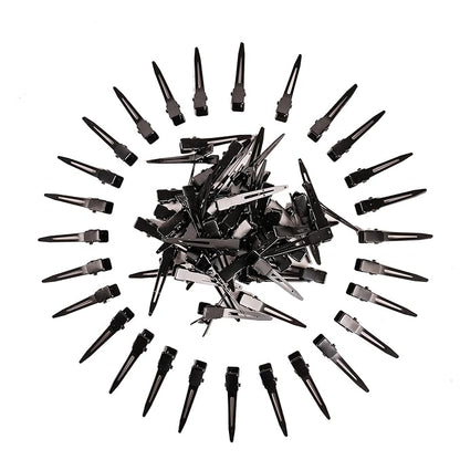 100 Packs black Alligator Curl Clips, bandenger 1.8 Inch Single Prong Clips Hair Accessories,for Girls and Women,Hair Styling,Hair Coloring, Random Color (black)