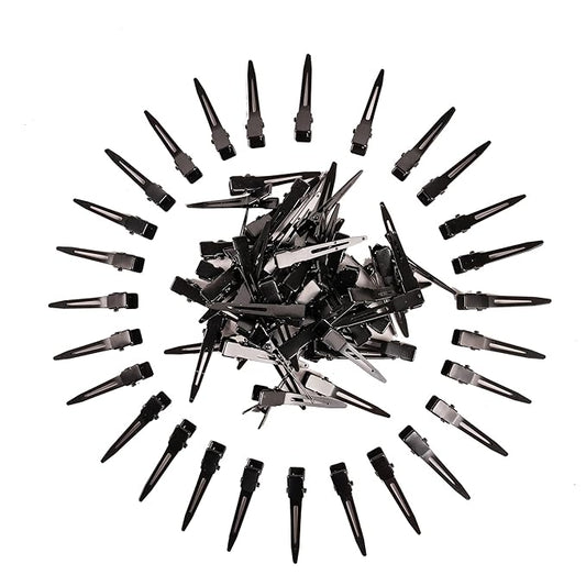 100 Packs black Alligator Curl Clips, bandenger 1.8 Inch Single Prong Clips Hair Accessories,for Girls and Women,Hair Styling,Hair Coloring, Random Color (black)