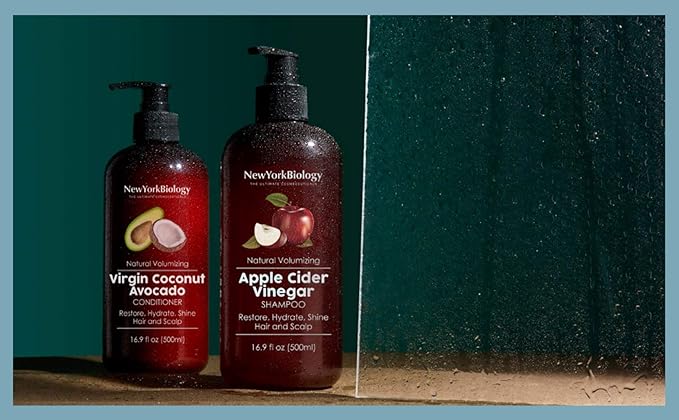 New York Biology Virgin Coconut and Avocado Oil Conditioner - Helps Restore Shine, Hair Gloss and Hydration to Dry Hair and Itchy Scalp – Safe for All Hair Types - 16.9 fl Oz