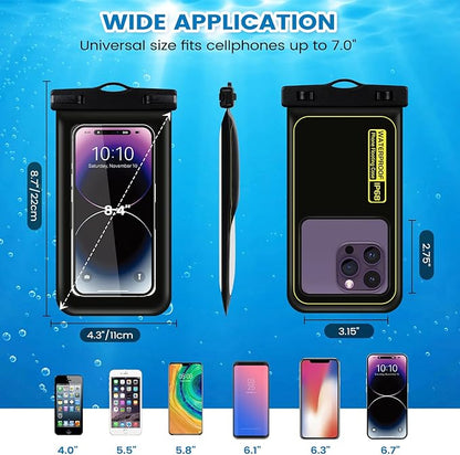 2 Pack Waterproof Phone Pouch, Universal Waterproof Phone Case with Lanyard for iPhone 15/14/13/12/12 Pro Max/Galaxy 21 up to 7.5", IPX8 Waterproof Case Cellphone Dry Bag for Beach Swimming Travel