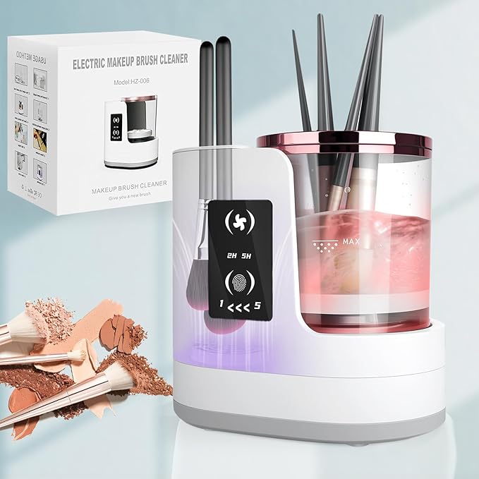 Electric Makeup Brush Cleaner-3 IN 1 Automatic Makeup Brush Cleaner with Makeup Brush Dryer, Multi-Functional Portable USB Deep Cleaning for All Types of Makeup Brushes