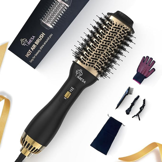 4-IN-1Hot Air Brush, 1000W Hair Dryer Brush Blow Dryer Brush, One-Step Volumizer Hair Dryer and Styler, 3 Speeds Temp, Hot Air Styler Black