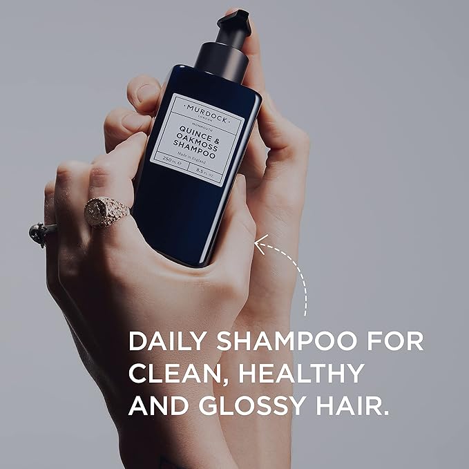 Murdock London Quince & Oakmoss Shampoo | Gentle Sulphate-Free Formula with Aloe Vera and Oat Extract | All Hair Types | Made in England | 8.5 oz