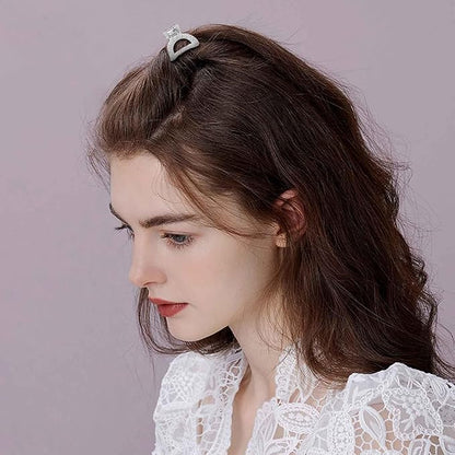 24Pcs Metal Mini Hair Clips Cute Claw Clips Square Bow Bangs Pins Small Rectangle Strong Hold Clips Non-Slip Fashion Claw Crab Hairpins Hair Styling Accessories for Women and Girls