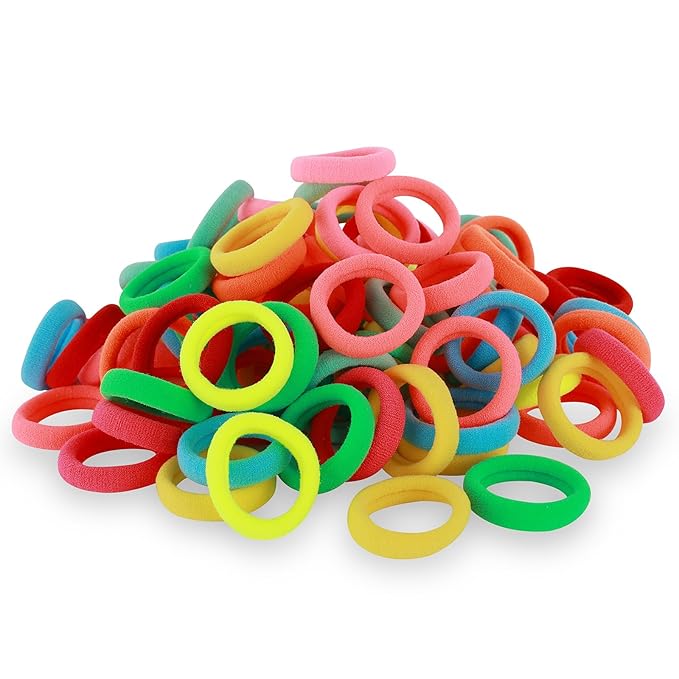 120 Pcs Baby Hair Ties, Cotton Toddler Hair Ties for Girls and Kids, Multicolor Small Seamless Hair Bands Elastic Ponytail Holders(Colorful)