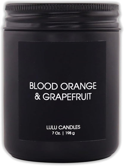 Lulu Candles | 4 Pack Scented Candles Gift Set | Gift Set for Home, Men, and Women | Jasmine, Oud & Sandalwood, Blood Orange & Grapefruit, Tobacco, Spice & Vanilla, and Palo Santo (4PCS - 7 Oz/Each)
