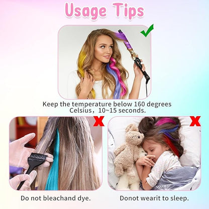 24PCS Colored Clip in Hair Extensions Birthday Gift for Girls Age 4 5 6 7 8-10-12 Year Old, 20Inch Colorful Hair Accessories Rainbow Hairpieces Christmas Stocking Stuffers for Girls Easter Valentines