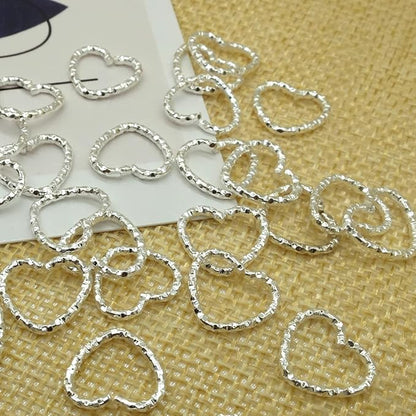 100PCS Silver Star and Silver Love Shape Braids Ring Accessories for Girl and Women Braids Locs Hair Cute Ring Metal Cuffs Decoration(Silver)
