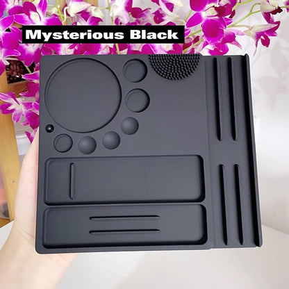 Silicone Palette for Lash Lift Brow Lamination Palette,Silicone Palette for Lash Lift and T-int 9 Function Tray for Eyelash Lifting Brow Lamination,DIY Tint Mixing Tool for Perming Lashes (Black)