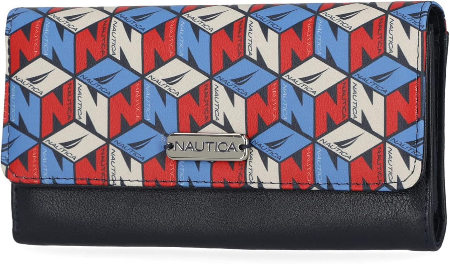 Nautica Money Manager RFID Slim and Small Wallet for Women - Credit Card Holder with Coin Purse and Zipper Wallet, Women's Clutch Organizer