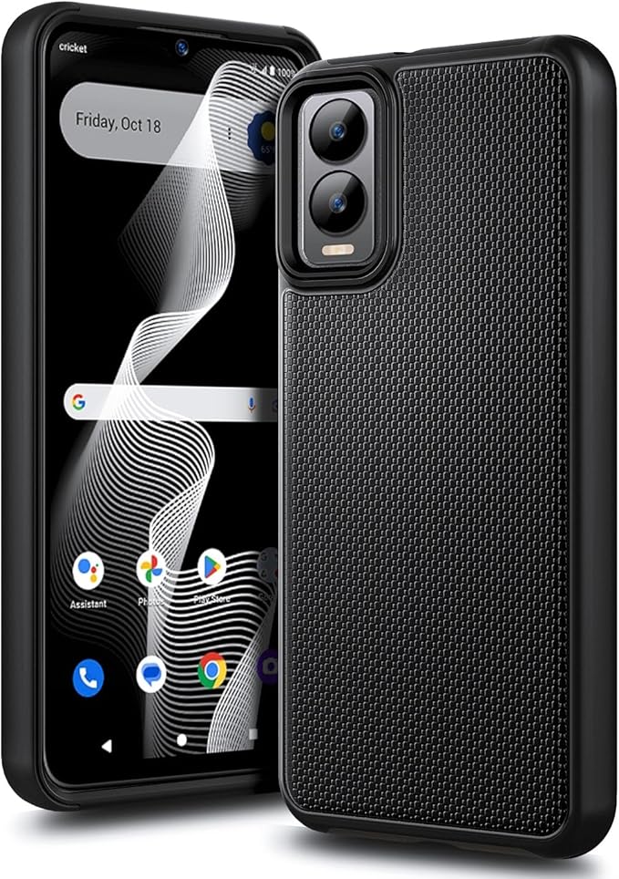 Designed for Cricket Debut S3 Phone Case (U572AC), AT&T Vista 2 (2024 U572AA) Case, [9FT Military Grade Drop Tested] Full-Body Protective Dual Layer Hybrid Shockproof Phone Case (Black)