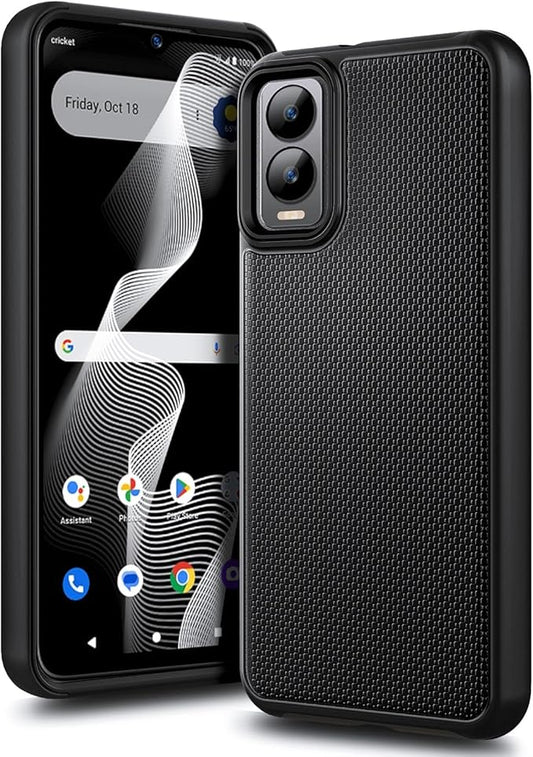 Designed for Cricket Debut S3 Phone Case (U572AC), AT&T Vista 2 (2024 U572AA) Case, [9FT Military Grade Drop Tested] Full-Body Protective Dual Layer Hybrid Shockproof Phone Case (Black)