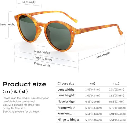 ZENOTTIC Polarized Round Sunglasses, Stylish Sunglasses for Men and Women Retro Classic, Multi-Style Selection