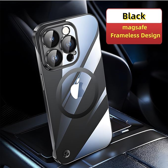 Compatible iPhone 16 Silicone Minimalist Case with Camera Lens Bumper, Frameless, Ultra Thin, Shockproof, Black