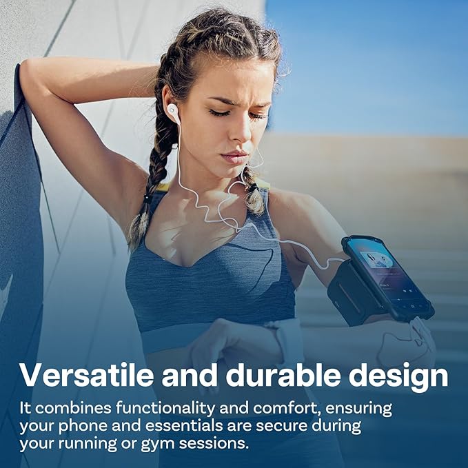 MMOBIEL Running Armband Phone Holder 360° Rotatable & Detachable – Fits iPhone 16, 15, 14, 13 Pro Max, Samsung Galaxy S25, S24, S23 – Adjustable Sports Arm Band for 4.5-7.5” Smartphones – Black
