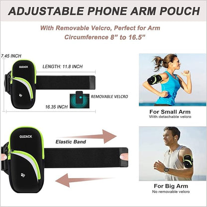 Armband Cell Phone Holder for Running Workout Exercise Sports Phone Arm Bands Pouch Bag, Running Armband for iPhone16 15 14 13 12 11 Pro Max XS XR X Plus Samsung Galaxy Up to 6.9"