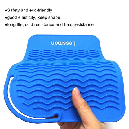 Heat Resistant Mat for Curling Irons, Hair Straightener, Flat Irons and Hair Styling Tools 9" x 6.5", Blue