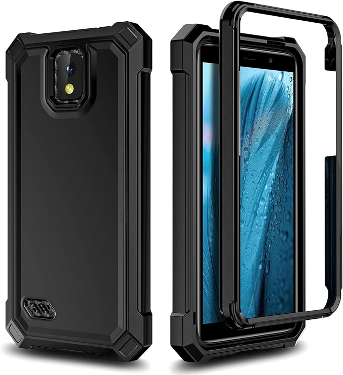 Designed for Hot Pepper Panca Phone Case with [Tempered Glass Screen Protector], Full-Body Protective Shockproof Rugged Bumper Cover Case (Black)