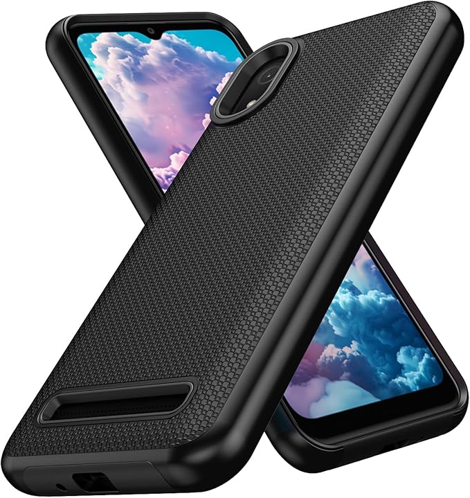 for Cloud Mobile C8 Phone Case with Screen Protector,Stratus C8 Phone Case Dual Layer Heavy Duty Protection,Slim Lightweight Rugged Military Grade Shockproof Cover for Cloud Stratus C8 Black