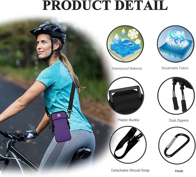 Phone Holder for Running Armband,Cell Phone Crossbody Bags for Women Kids,iPhone 11 12 13 14 15 16e 16 Pro Max Xs Xr X Plus Mini Galaxy Ultra S24 S25 Note 20 Key Pouch Workout Sports Arm Band