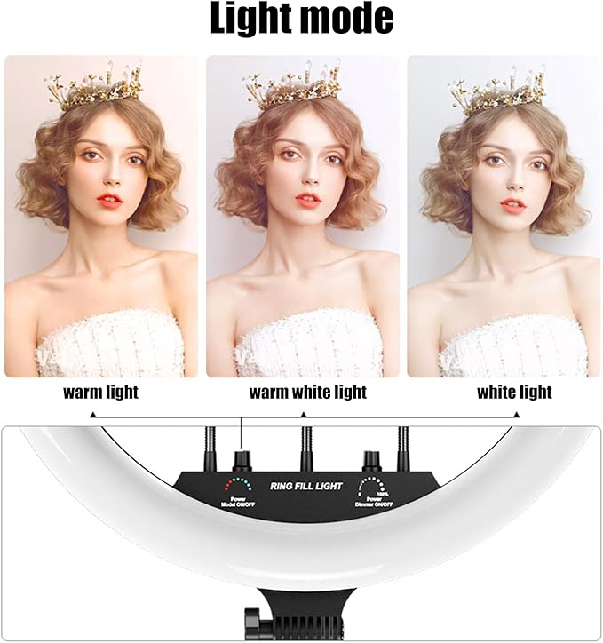 10" Replaceable Selfie Ring Light, Without Tripod, 32 Color Modes, Dimmable LED Ring Light for iPhone and Android, TikTok, Live Stream, YouTube, Makeup
