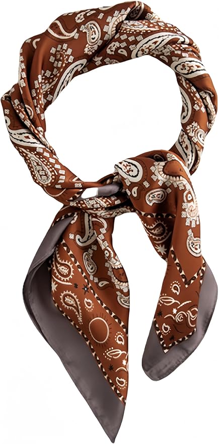 MINIDORA Satin Scarves for Women 27.5 × 27.5 inches Medium Square Elegant Silk Feeling Head Scarf