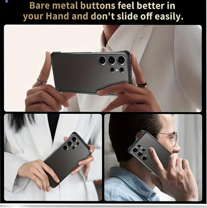 New Aluminum Frame Metal Bumper Frame Slim Hard Cover Suitable for Samsung s25ultra case, Metal Frame with Soft Inner Bumper, Raised Edge Protection (Titanium Gray, Galaxy S25 Ultra)