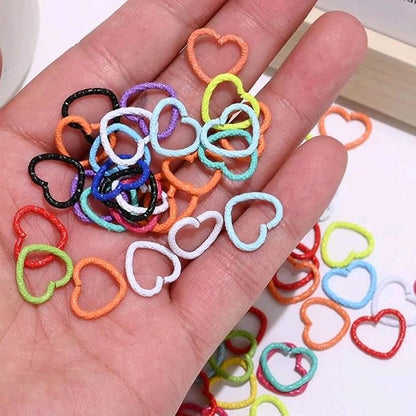 100PCS Colorful Star and Love Shape Braids Ring Clips Hair Jewelry Braid Locs Hair Cute Rings Accessories(Colorful)