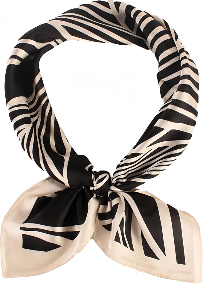 MINIDORA Satin Scarves for Women 27.5 × 27.5 inches Medium Square Elegant Silk Feeling Head Scarf