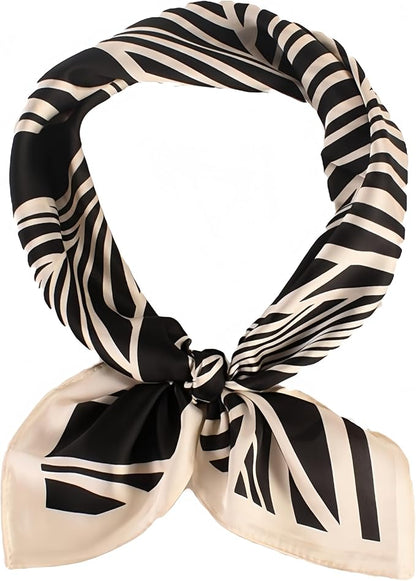 MINIDORA Satin Scarves for Women 27.5 × 27.5 inches Medium Square Elegant Silk Feeling Head Scarf