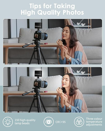 150 LED Phone Light, Selfie Light for iPhone/Phone/iPad/Camera, 5500Mah Rechargeable Portable Lights, 3 Lighting Adjustment Modes, Selfie Lights for Photography/TikTok/Vlog/Video