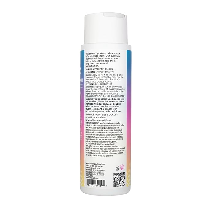 Pacifica Beauty 12.0 Fl Oz Pineapple Curls Curl Enhancing Shampoo - Hydrating & Frizz Control with Argan Oil & Hyaluronic Acid, Vegan + Cruelty Free