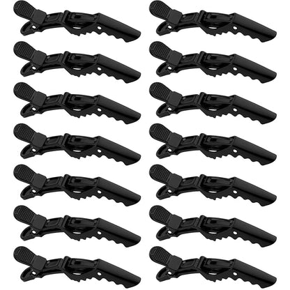 Ondder 14 Pack Black Alligator Pro Salon Hair Clips for Styling - Plastic Gator Clips