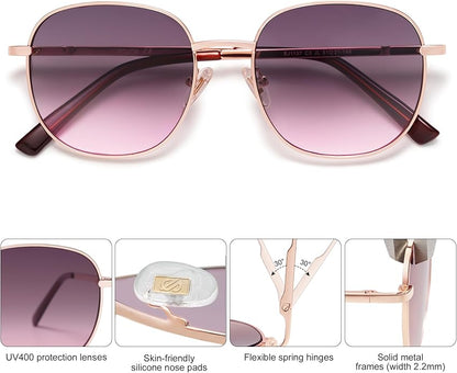 SOJOS Classic Trendy Square Sunglasses for Women Men Cute Big Frame Gold Shades SJ1137