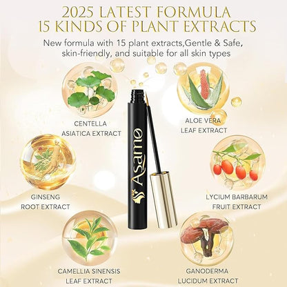Natural Eyelash Growth Serum with 15 Plant Extracts, Lash Enhancement Formula