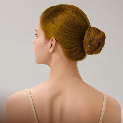 Teenitor Hair Nets and U-Pins Set - 40 Invisible Mesh Nets with Elastic Edge, 80 U-Shaped Pins for Ballet Buns, Sleeping, Wigs (Light Linen)