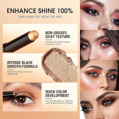 Pale Pink Eyeshadow Stick Makeup,Matte Cream Eye Shadow Pencil,High Pigmented Crease proof Glitter Eye Shadow Brightener Stick,Waterproof Long Lasting Eye Highlighter Crayon Eyeliner