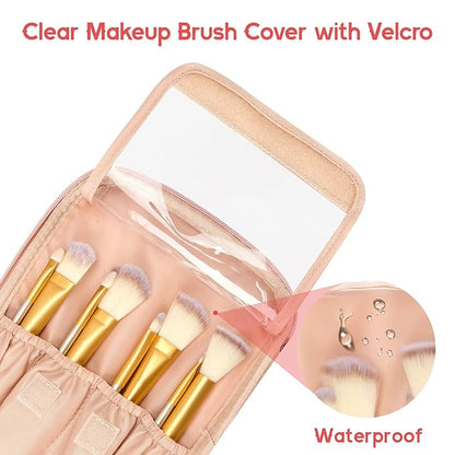 OCHEAL Pink Makeup Bag,Travel Makeup Organizer Bag, Large Capacity Cosmetic Bags For Women Large Travel Toiletry Bag Girls Traveling With Brush Slot And Divider