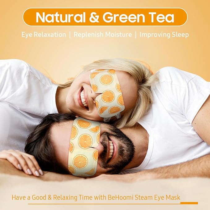 20 Packs Steam Eye Mask, Heated Eye Mask Warm Compress for Eyes, Disposable Self Heating Steam Mask for Home, Sleep, Spa, Travel Essentials & Relaxation Gifts for Women (Sweet Orange)